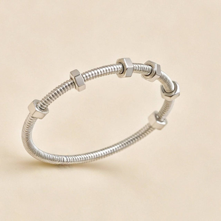 Used Authentic Cartier Ecrou de Cartier Bracelet 18K White Gold Size 16