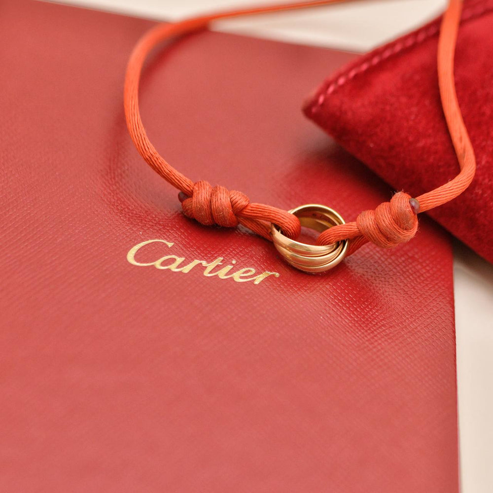 Preowned Authentic Cartier Trinity Cord Bracelet 18K Rose Gold