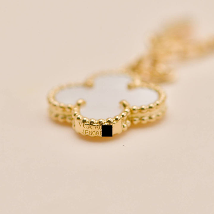 Authentic Van Cleef & Arpels Magic Alhambra 5 Motifs Bracelet Mother of Pearl 18K Yellow Gold