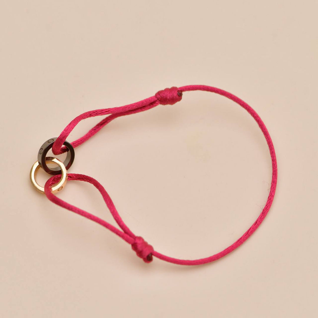 Second Hand Cartier Love Cord Bracelet Diamond Sèvres Porcelain 18k Rose Gold