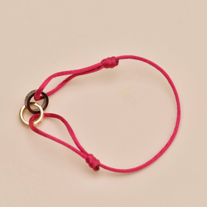 Second Hand Cartier Love Cord Bracelet Diamond Sèvres Porcelain 18k Rose Gold
