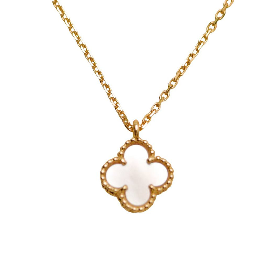 Preloved Authentic Van Cleef & Arpels Sweet Alhambra Necklace Mother of Pearl 18K Yellow Gold