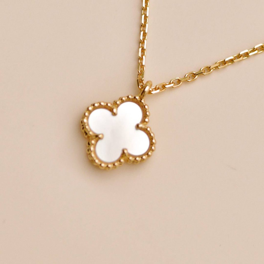 Second Hand Authentic Van Cleef Sweet Alhambra Necklace Mother of Pearl 18K Yellow Gold