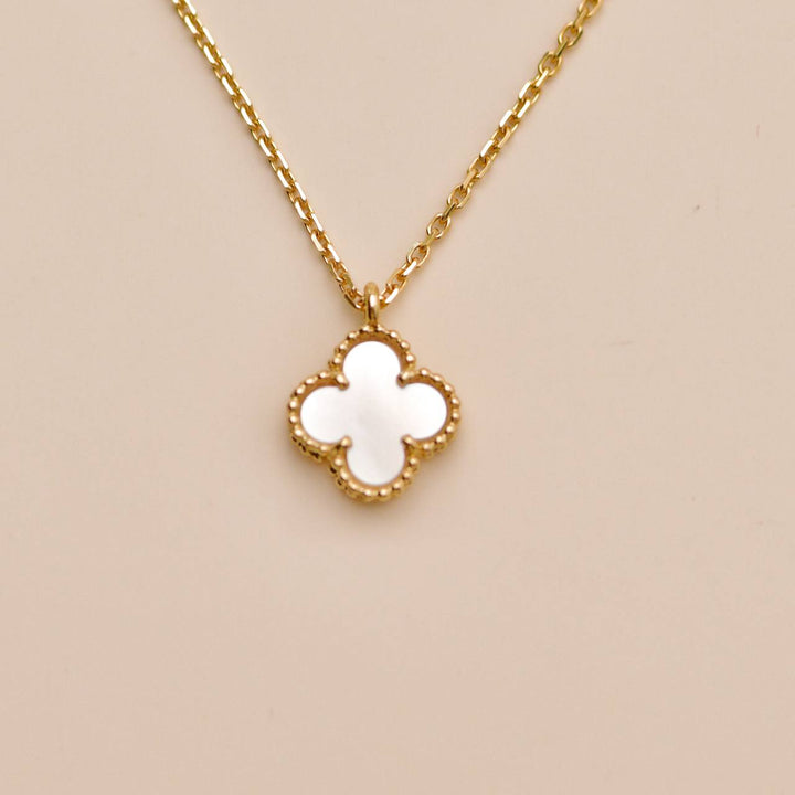 Preloved Authentic VCA Sweet Alhambra Necklace Mother of Pearl 18K Yellow Gold