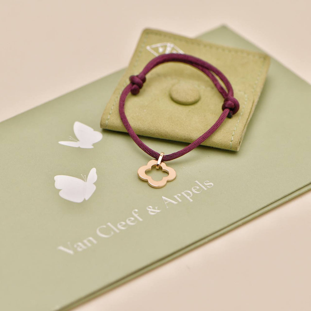 Preowned Authentic Van Cleef & Arpels Byzantine Alhambra Cord Bracelet 18K Rose Gold