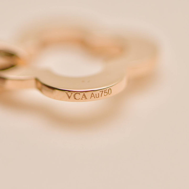 Authentic VCA Byzantine Alhambra Cord Bracelet 18K Rose Gold