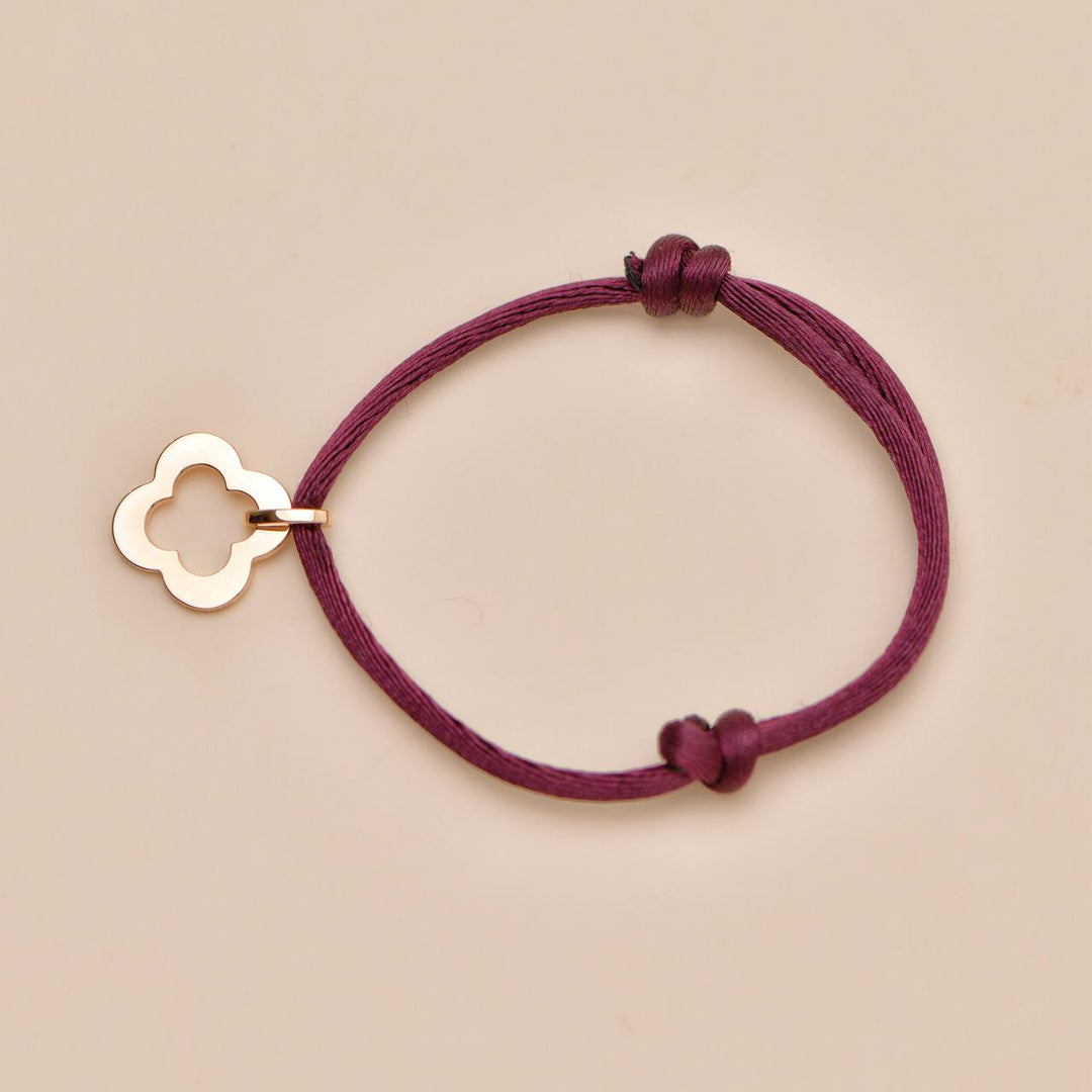 Preowned Authentic Van Cleef Byzantine Alhambra Cord Bracelet 18K Rose Gold