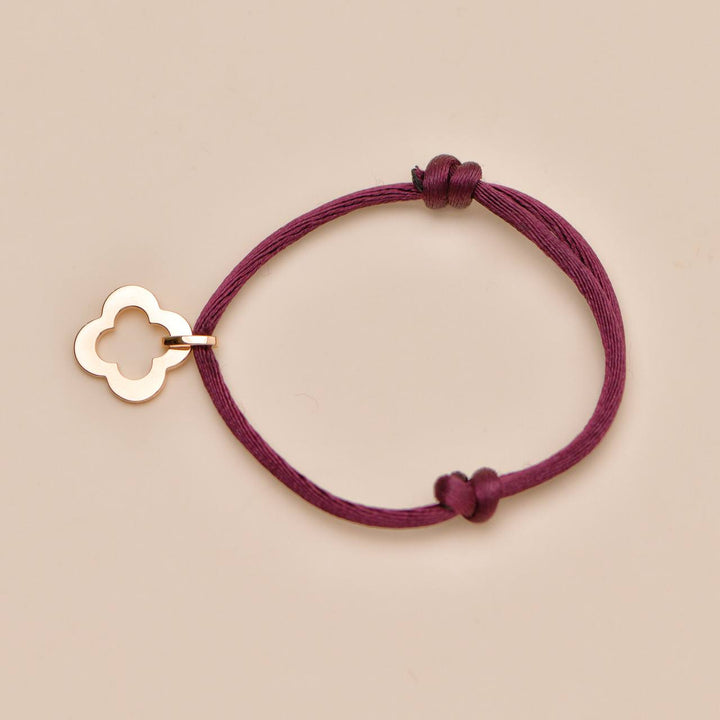 Preowned Authentic Van Cleef Byzantine Alhambra Cord Bracelet 18K Rose Gold
