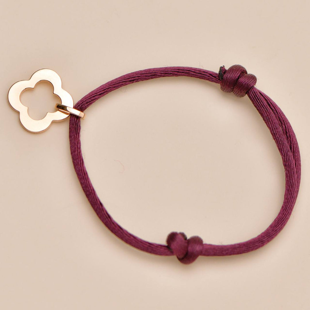 Second Hand Authentic Van Cleef Byzantine Alhambra Cord Bracelet 18K Rose Gold