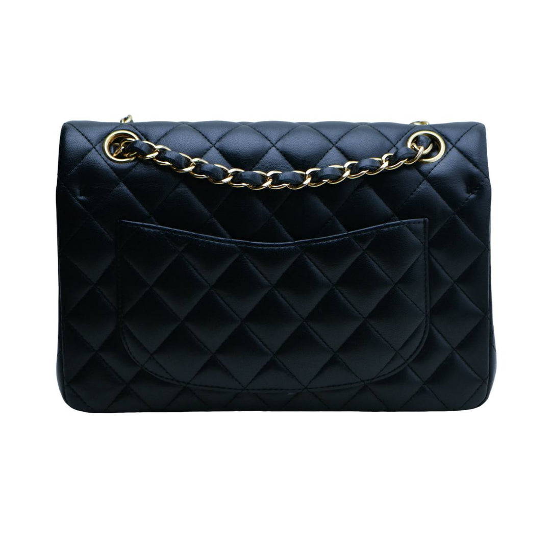 Second Hand Authentic Chanel Classic Small Double Flap Lambskin Black Quilted Bag