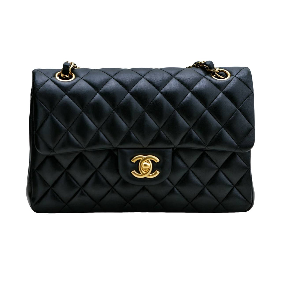 Preloved Authentic Chanel Classic Small Double Flap Lambskin Black Quilted Bag