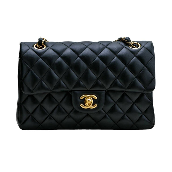 Preloved Authentic Chanel Classic Small Double Flap Lambskin Black Quilted Bag