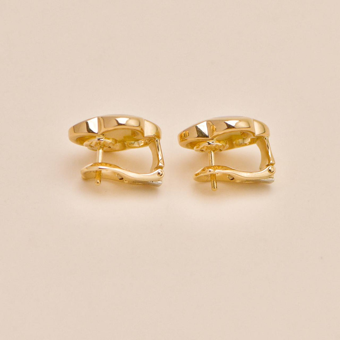 Preloved Authentic VCA Pure Alhambra Earrings Mother of Pearl 18K Yellow Gold