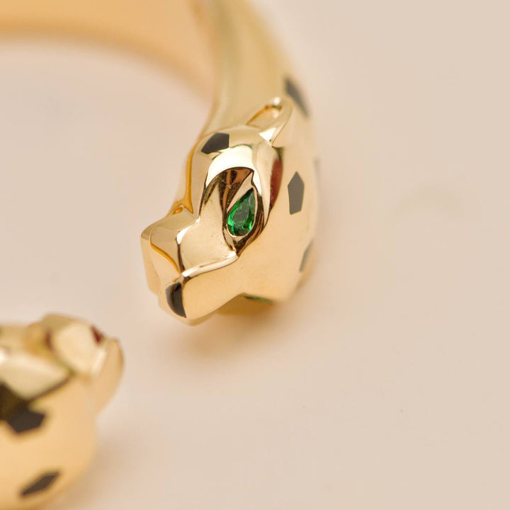 Authentic Cartier Panthère de Cartier Bangle Tsavorite Garnet and Onyx 