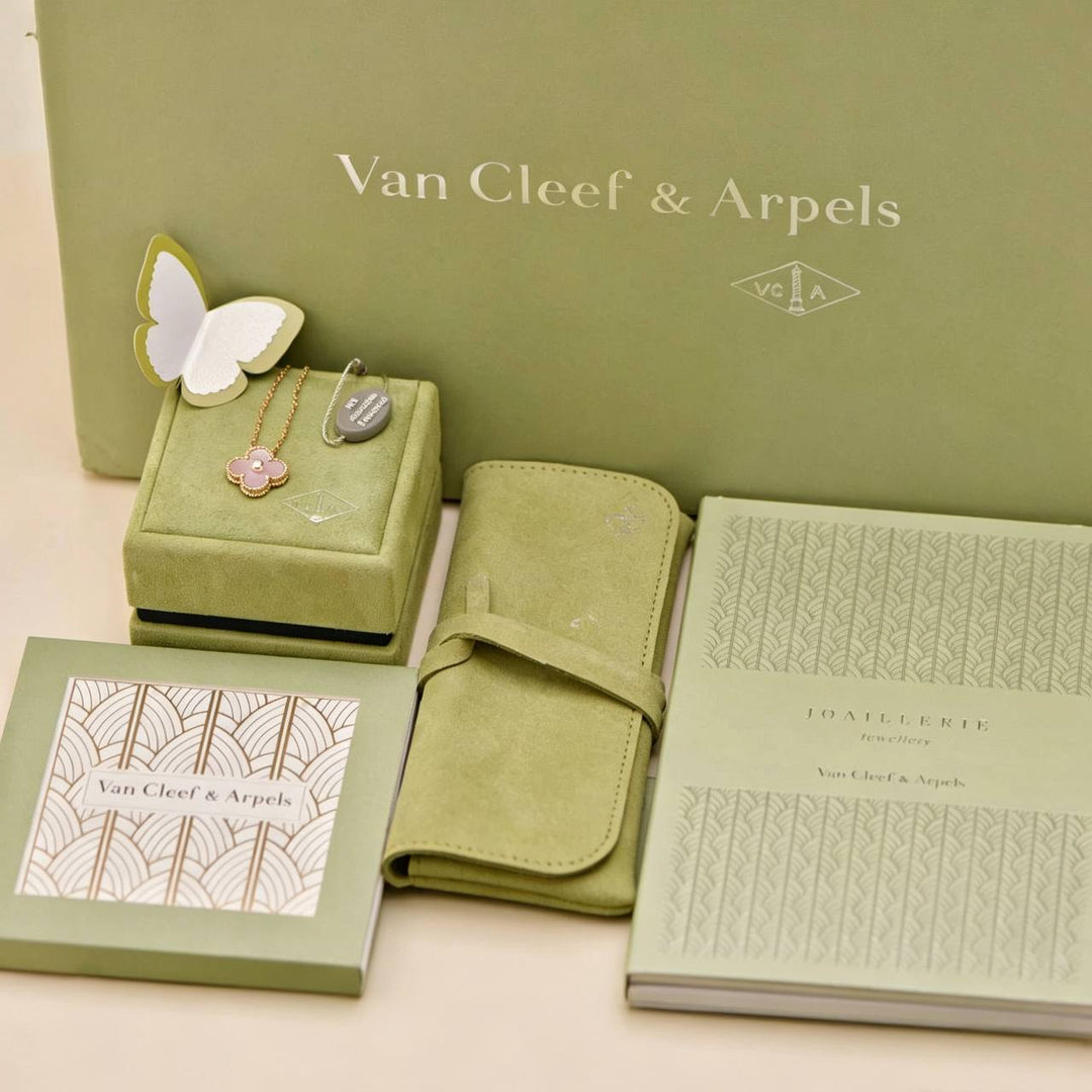 Preowned Authentic Van Cleef & Arpels 2025 Holiday Pendant Pink Mother of Pearl