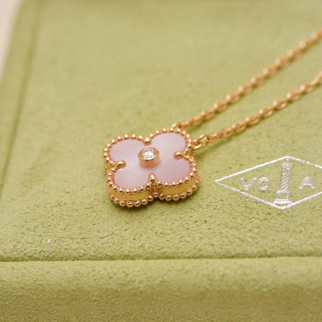 Preloved Van Cleef & Arpels 2025 Holiday Pendant Pink Mother of Pearl