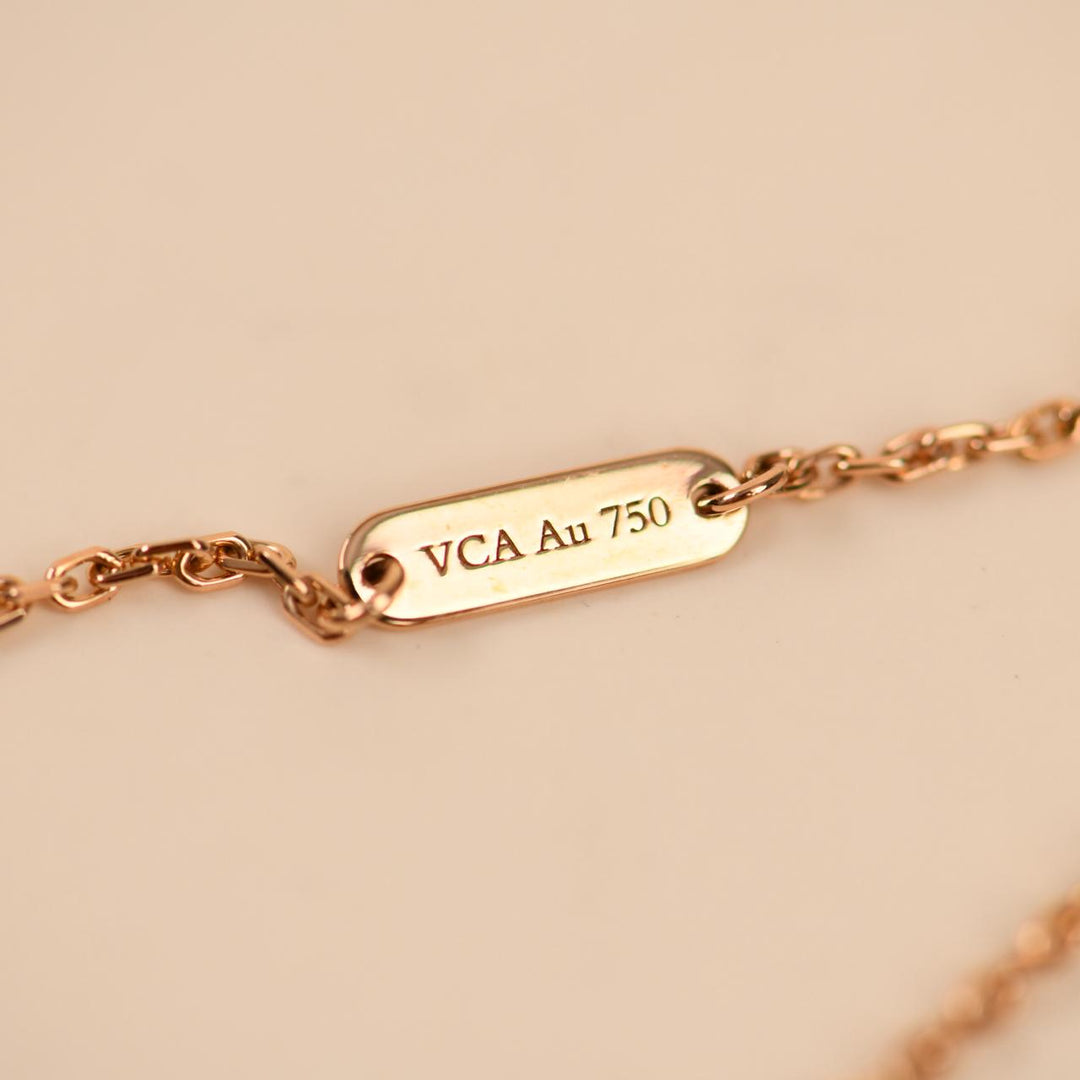 Van Cleef & Arpels Alhambra 2012 Holiday Necklace Diamond Mother of Pearl
