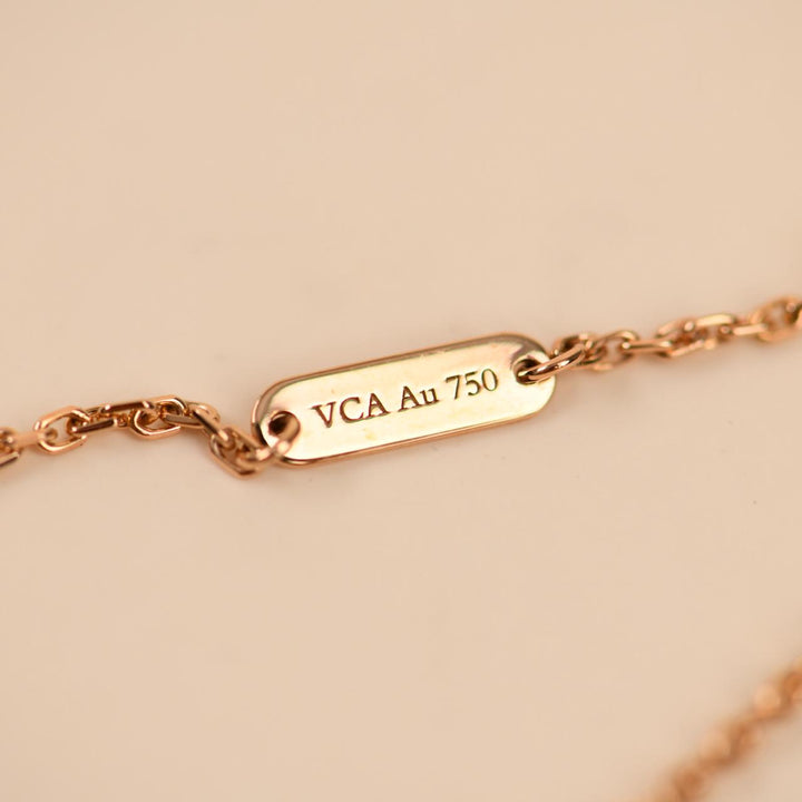 Van Cleef & Arpels Alhambra 2012 Holiday Necklace Diamond Mother of Pearl