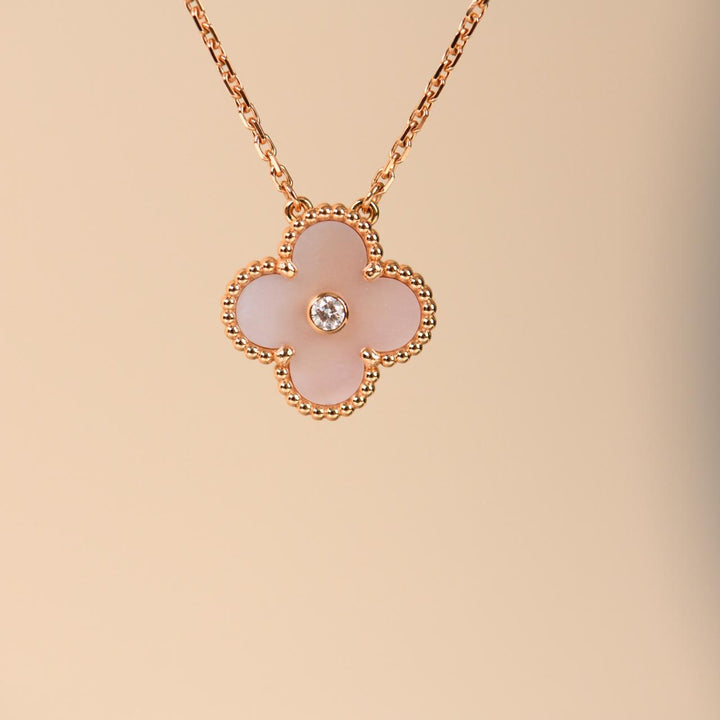 Preowned Van Cleef 2025 Holiday Pendant Pink Mother of Pearl