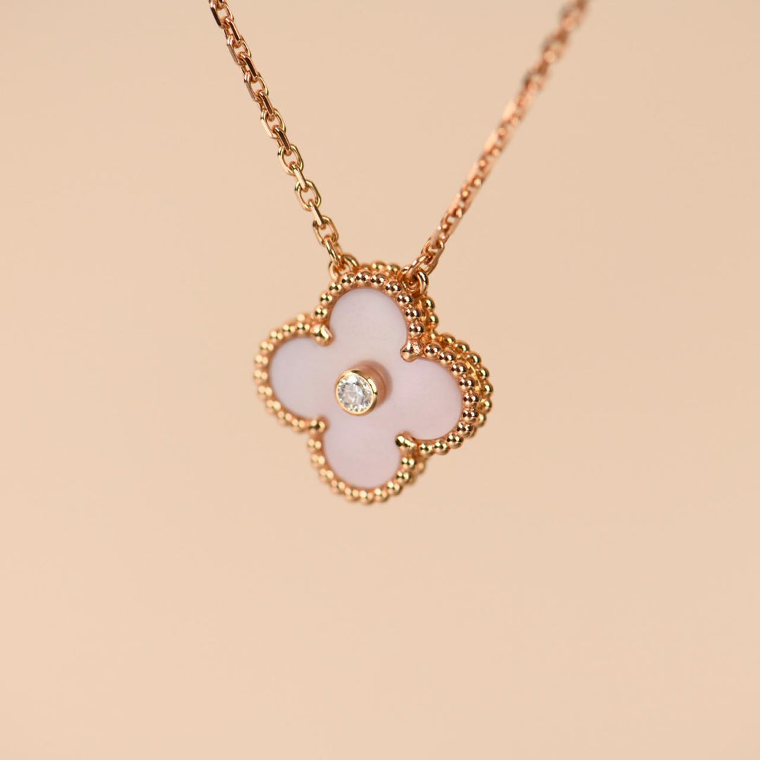 Second Hand Van Cleef 2025 Holiday Pendant Pink Mother of Pearl