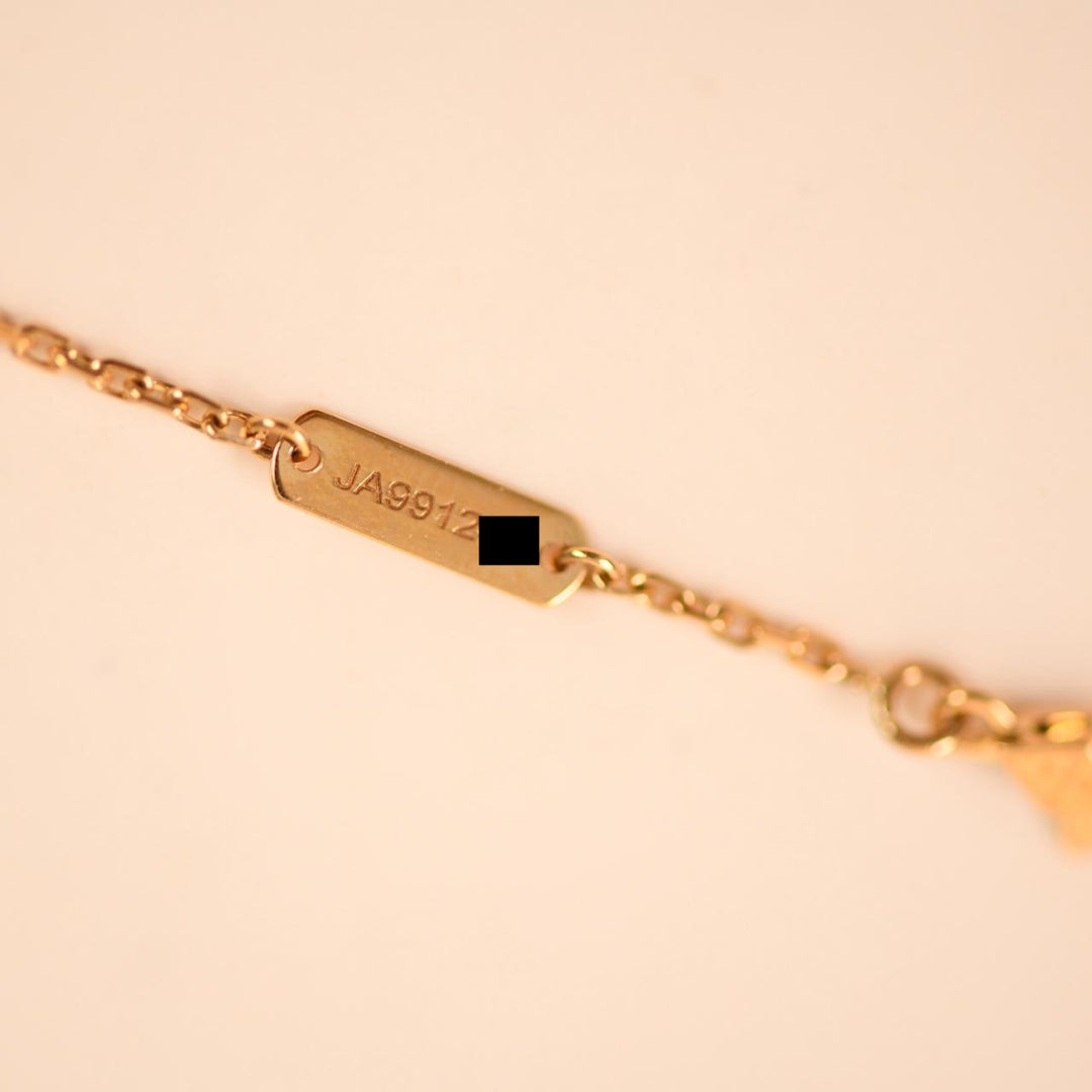 Preloved Authentic Van Cleef Vintage Alhambra Necklace Mother of Pearl 18K Yellow Gold