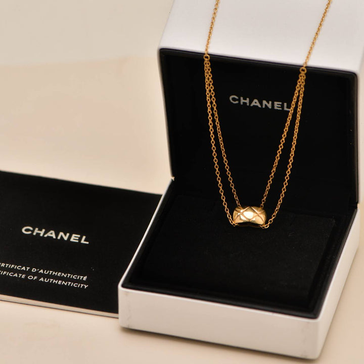 Preowned Authentic Chanel Coco Crush Necklace in 18K Yellow Gold