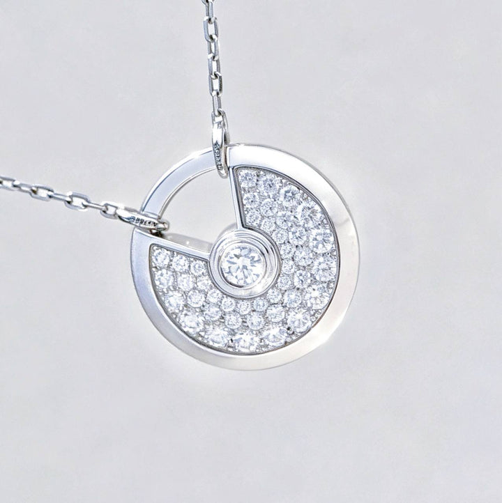Preloved Cartier Amulette de Cartier Diamond 18K White Gold Pendant Small Model