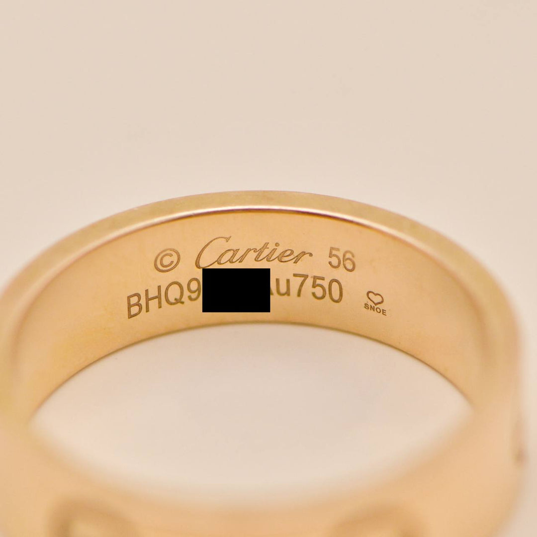 Cartier Love Ring Classic Model 18K Rose Gold Size 56