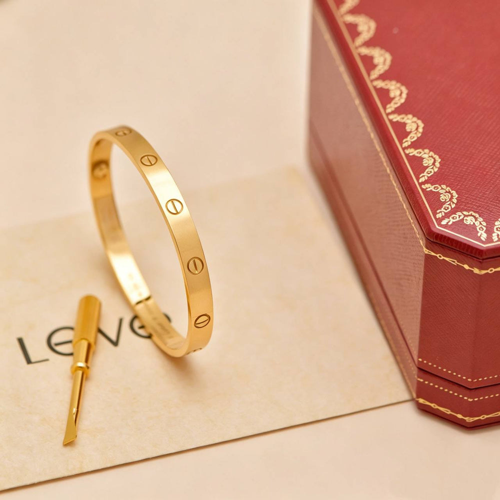Preowned Authentic Cartier Love Bracelet Classic Model 18K Yellow Gold Size 18