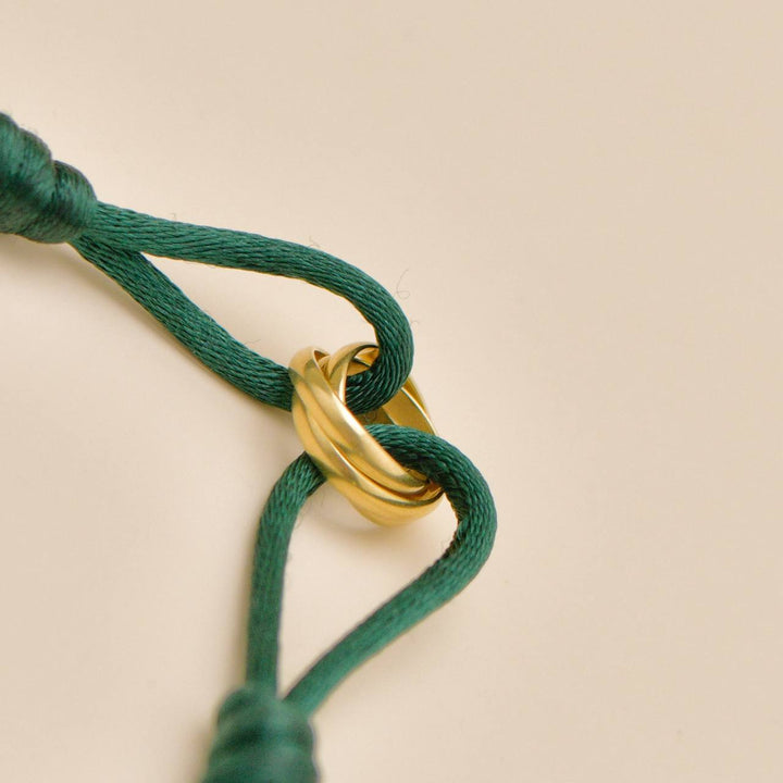 Authentic Used Cartier Trinity Cord Bracelet 18K Yellow Gold