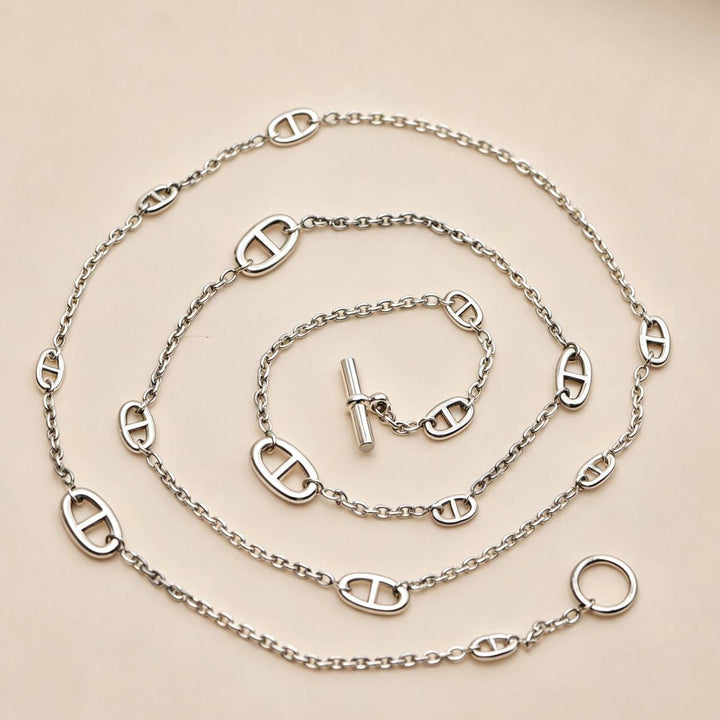 Authentic Preowned Hermès Farandole Sterling Silver Long Necklace 120cm