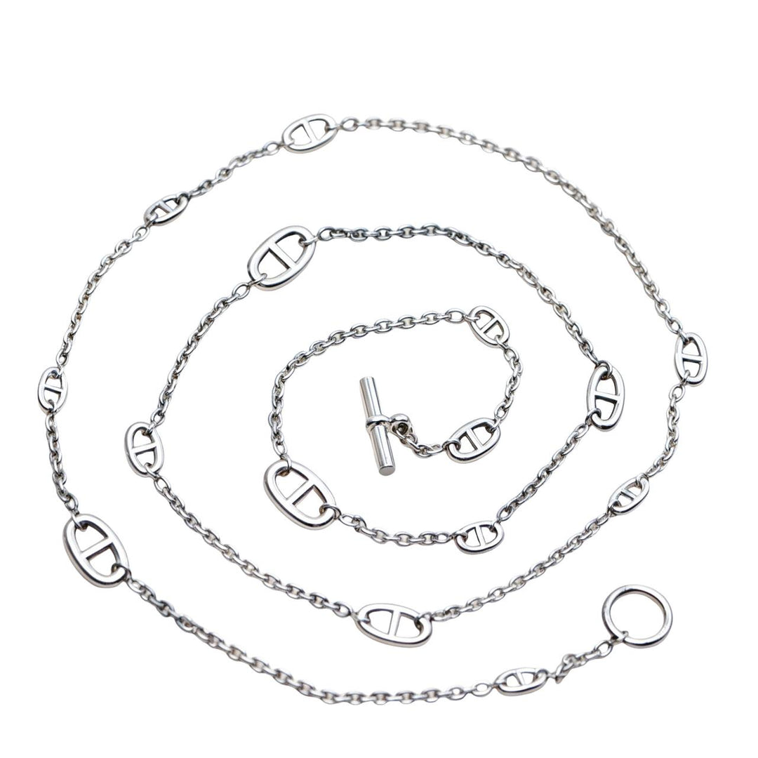 Preloved Authentic Hermès Farandole Sterling Silver Long Necklace 120cm