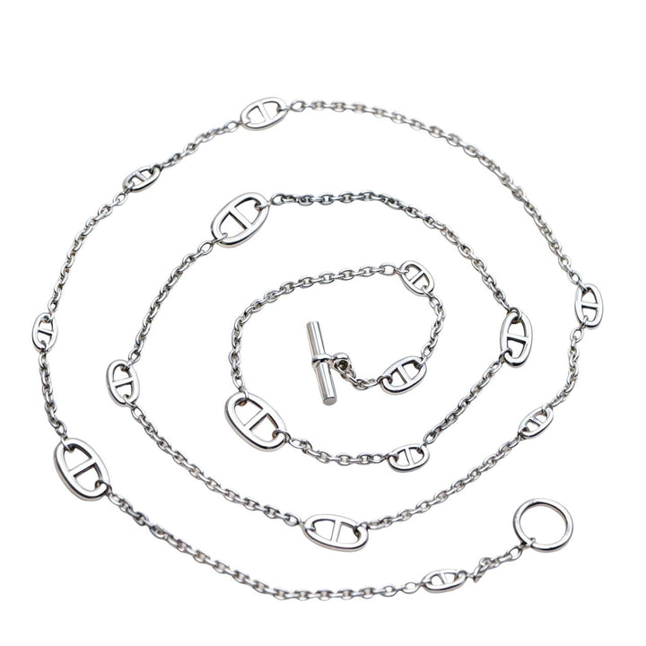 Preloved Authentic Hermès Farandole Sterling Silver Long Necklace 120cm