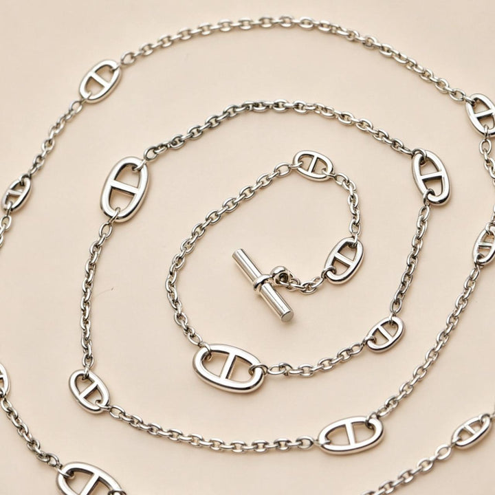 Authentic Preloved Hermès Farandole Sterling Silver Long Necklace