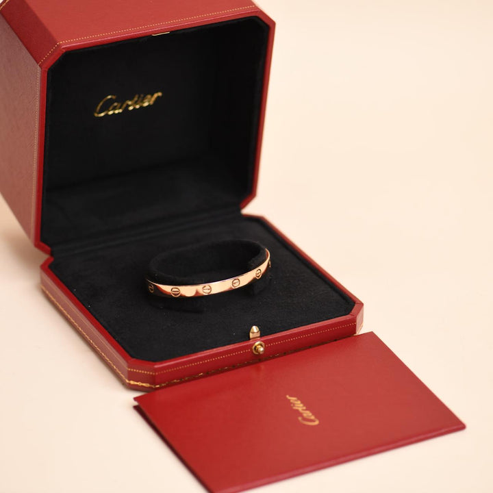 Authentic Preowned Cartier Love Cuff Bracelet 18K Rose Gold Size 18