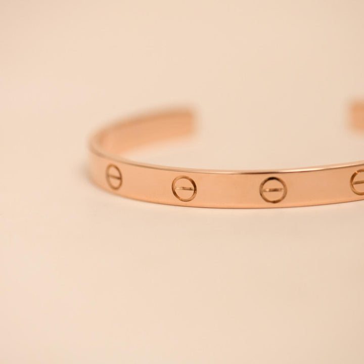 Authentic Second Hand Cartier Love Cuff Bracelet 18K Rose Gold