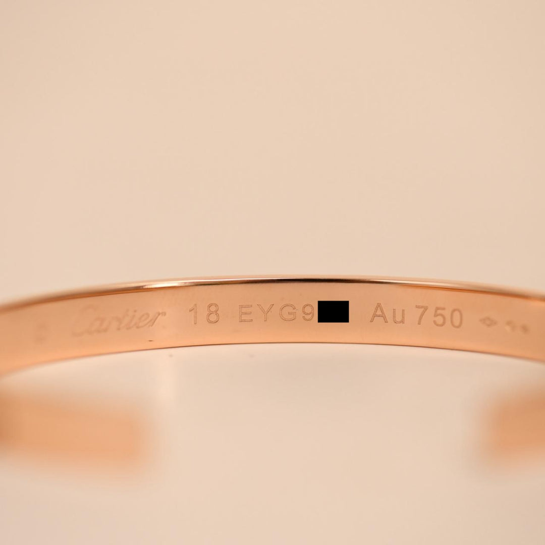 Preloved Authentic Cartier Love Cuff Bracelet 18K Rose Gold