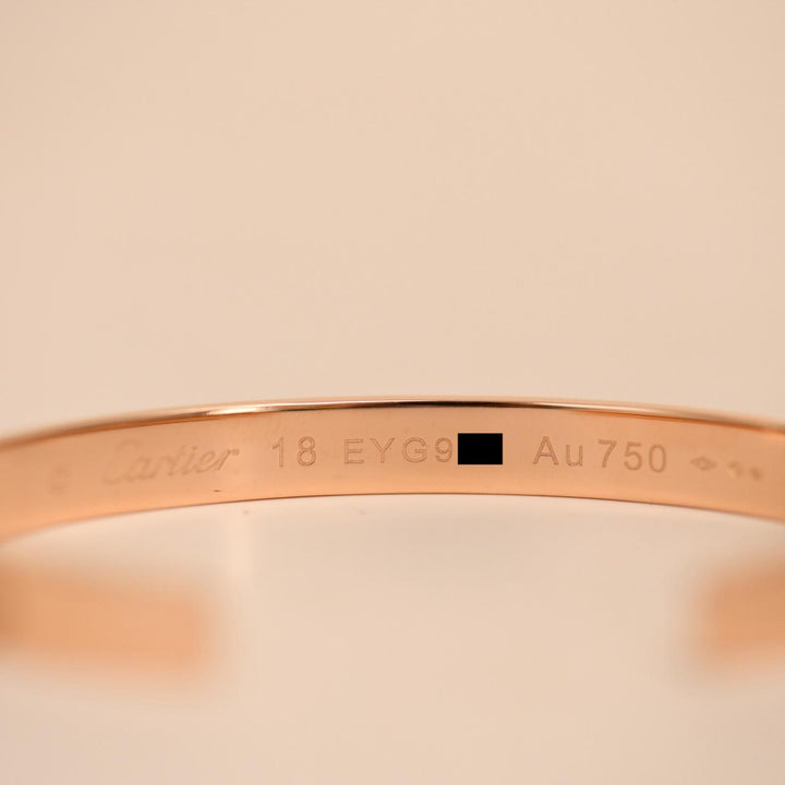Preloved Authentic Cartier Love Cuff Bracelet 18K Rose Gold