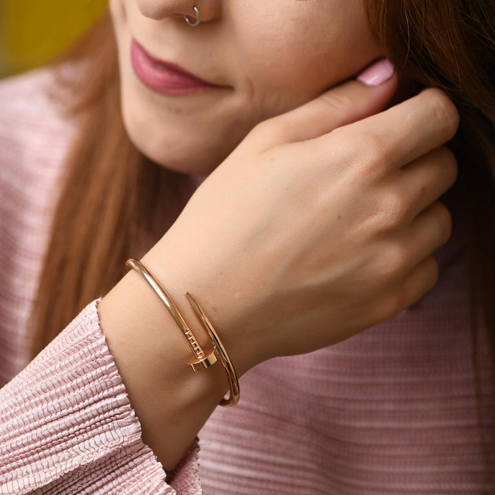 Second Hand Authentic Cartier Juste un Clou Bracelet Classic Model 18K Rose Gold Size 16