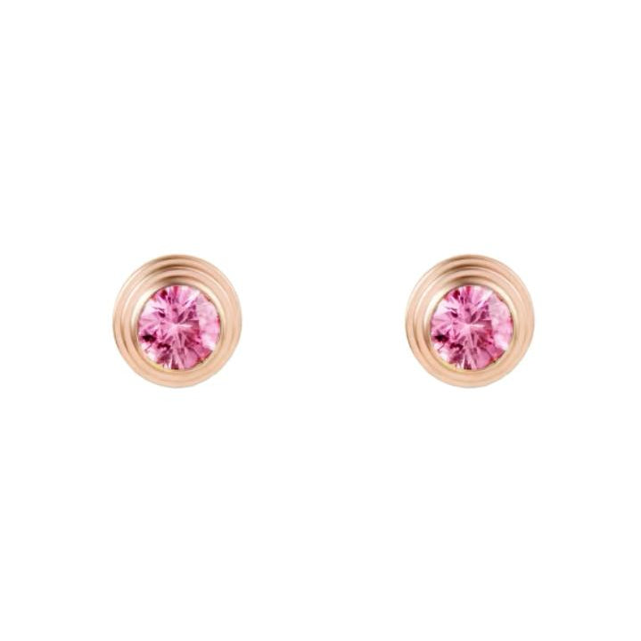 Preloved Authentic Cartier D'Amour Pink Sapphires Stud Earrings 18K Rose Gold