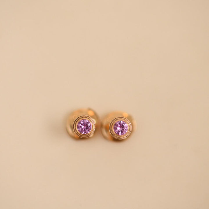 Authentic Preowned Cartier D'Amour Pink Sapphires Stud Earrings 18K Rose Gold