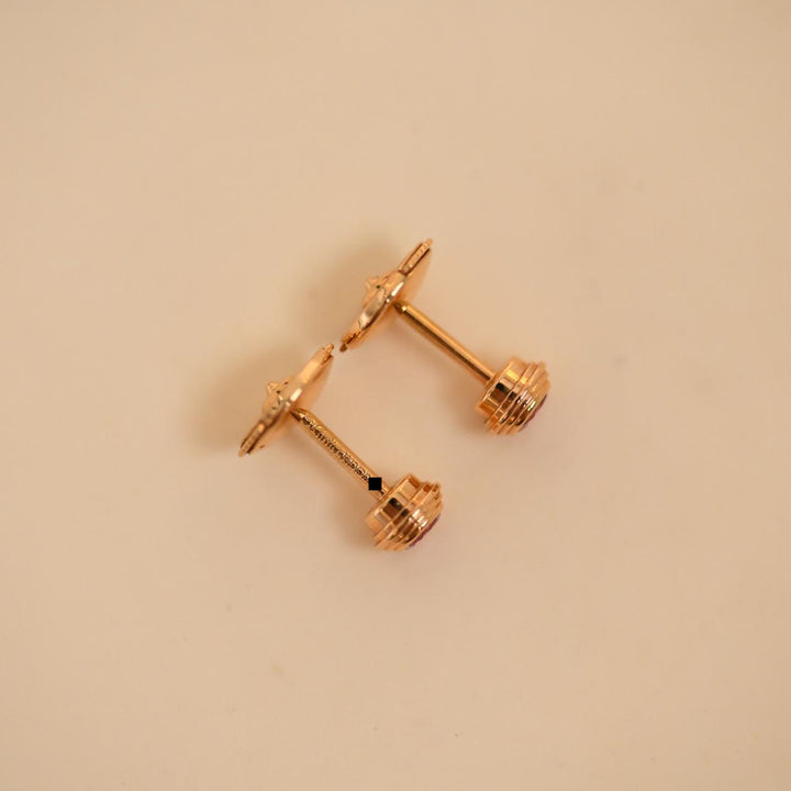 Authentic Second Hand Cartier D'Amour Pink Sapphires Stud Earrings 18K Rose Gold