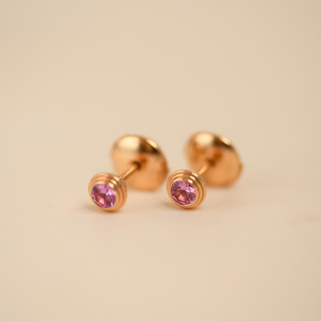 Authentic Preloved Cartier D'Amour Pink Sapphires Stud Earrings 18K Rose Gold