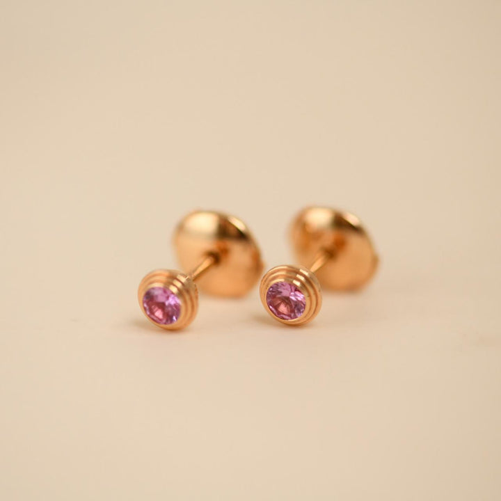 Authentic Preloved Cartier D'Amour Pink Sapphires Stud Earrings 18K Rose Gold