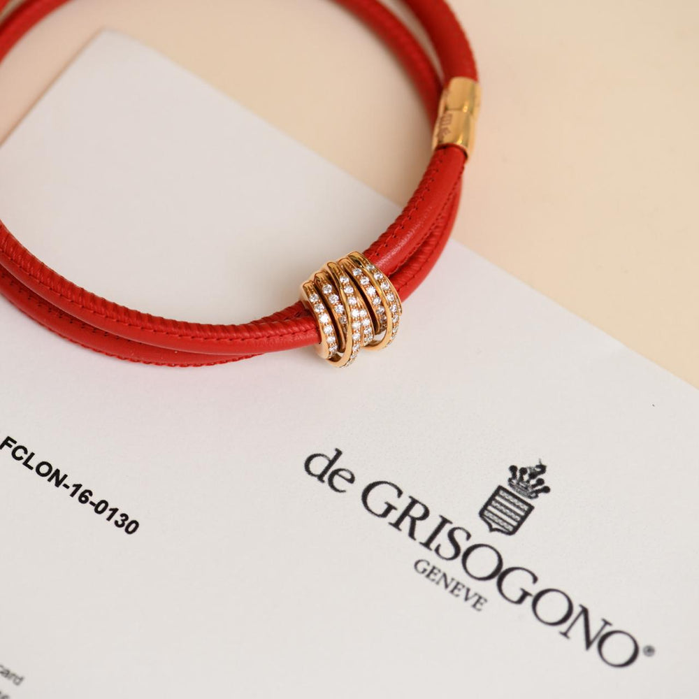 Preowned De Grisogono Allegra Diamond Cord Bracelet 18K Rose Gold