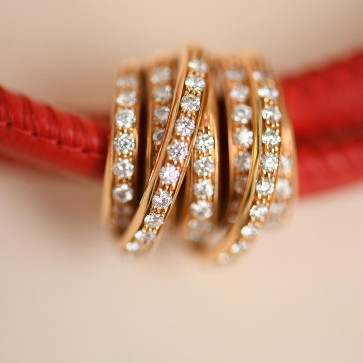 Authentic De Grisogono Allegra Diamond Cord Bracelet 18K Rose Gold