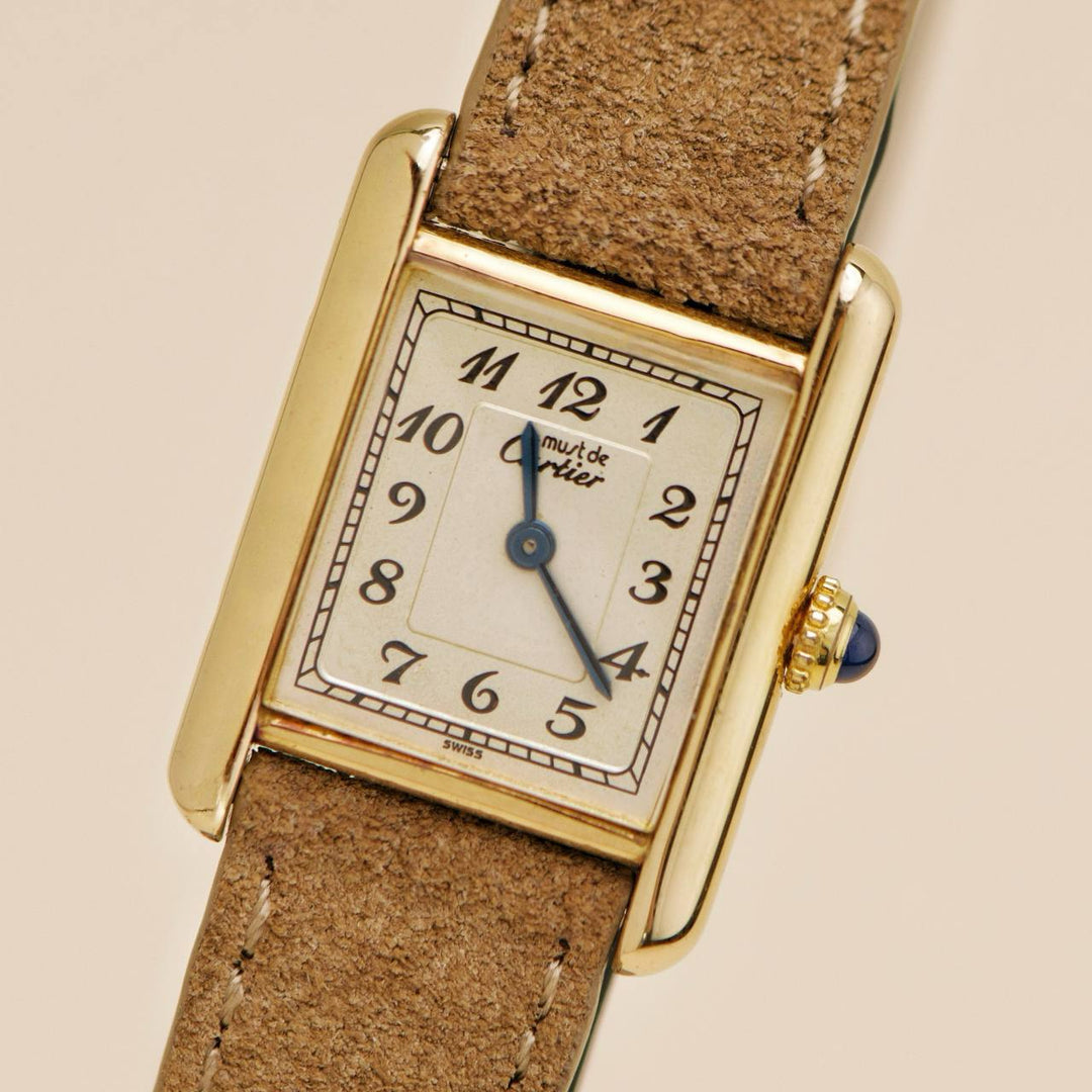 Authentic Cartier Must de Cartier Tank Vermeil Watch Small Model W1002954