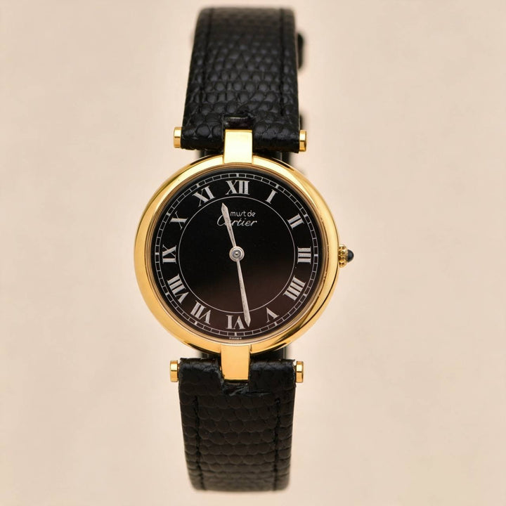 Second Hand Authentic Cartier Must de Cartier Vendôme Vermeil Watch Large Model