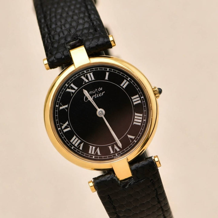 Authentic Cartier Must de Cartier Vendôme Vermeil Watch Large Model