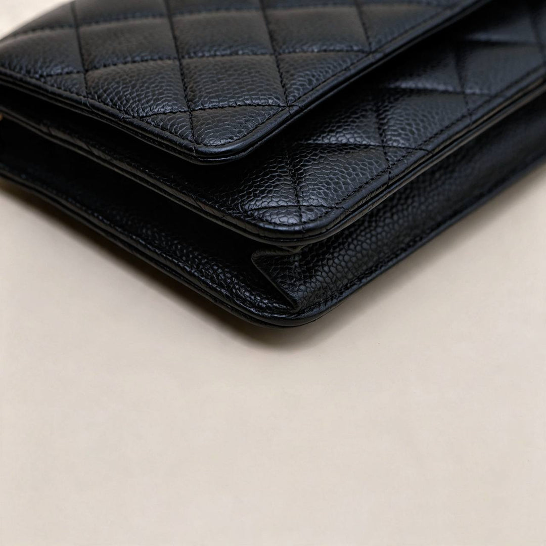 Preloved Chanel Classic WOC Black Grained Calfskin GHW